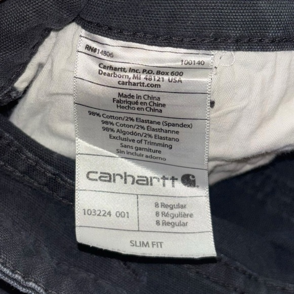 Carhartt Slim Fit Black Denim Women’s 5 Pocket Hammer Loop Work Jeans Distressed - Picture 7 of 12